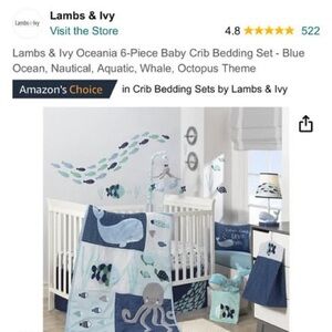 Lambs and Ivy baby/ toddler bedding set. Gently used.